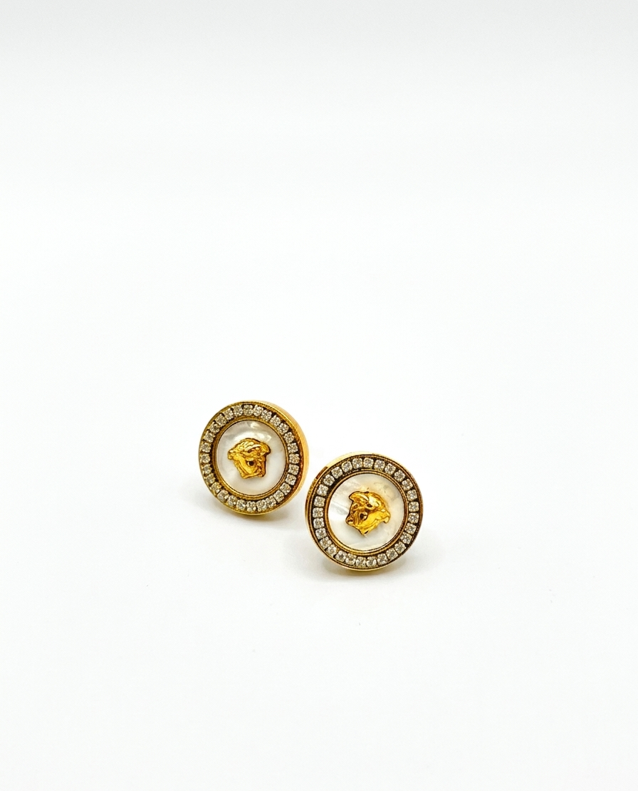 Pendientes Medusa Gold & Crystal