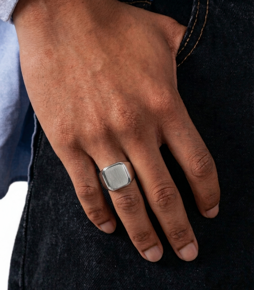 Anillo de Sello Cuadrado