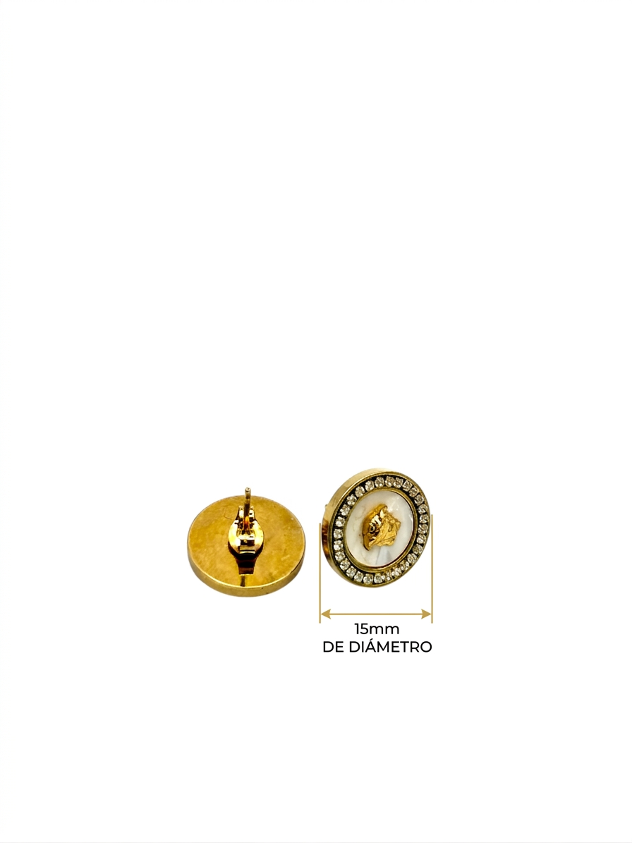Pendientes Medusa Gold & Crystal