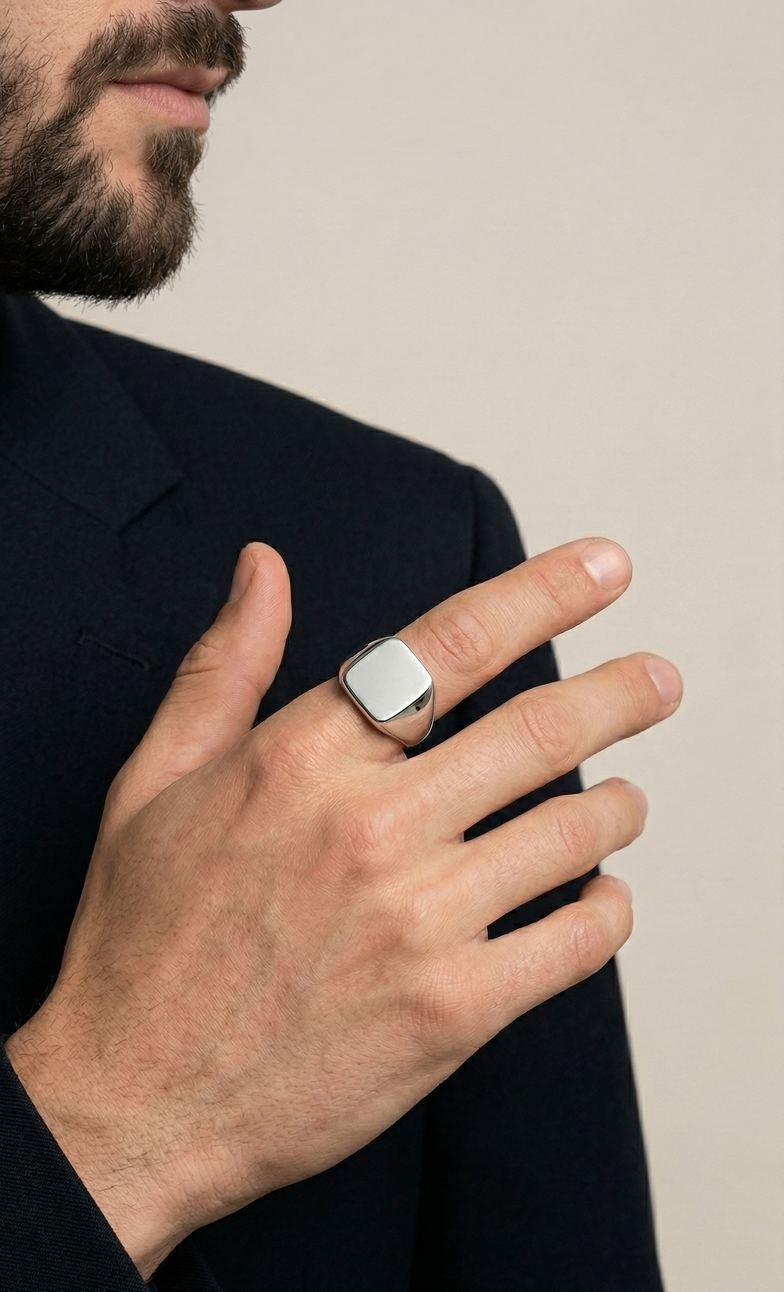 Anillo de Sello Cuadrado