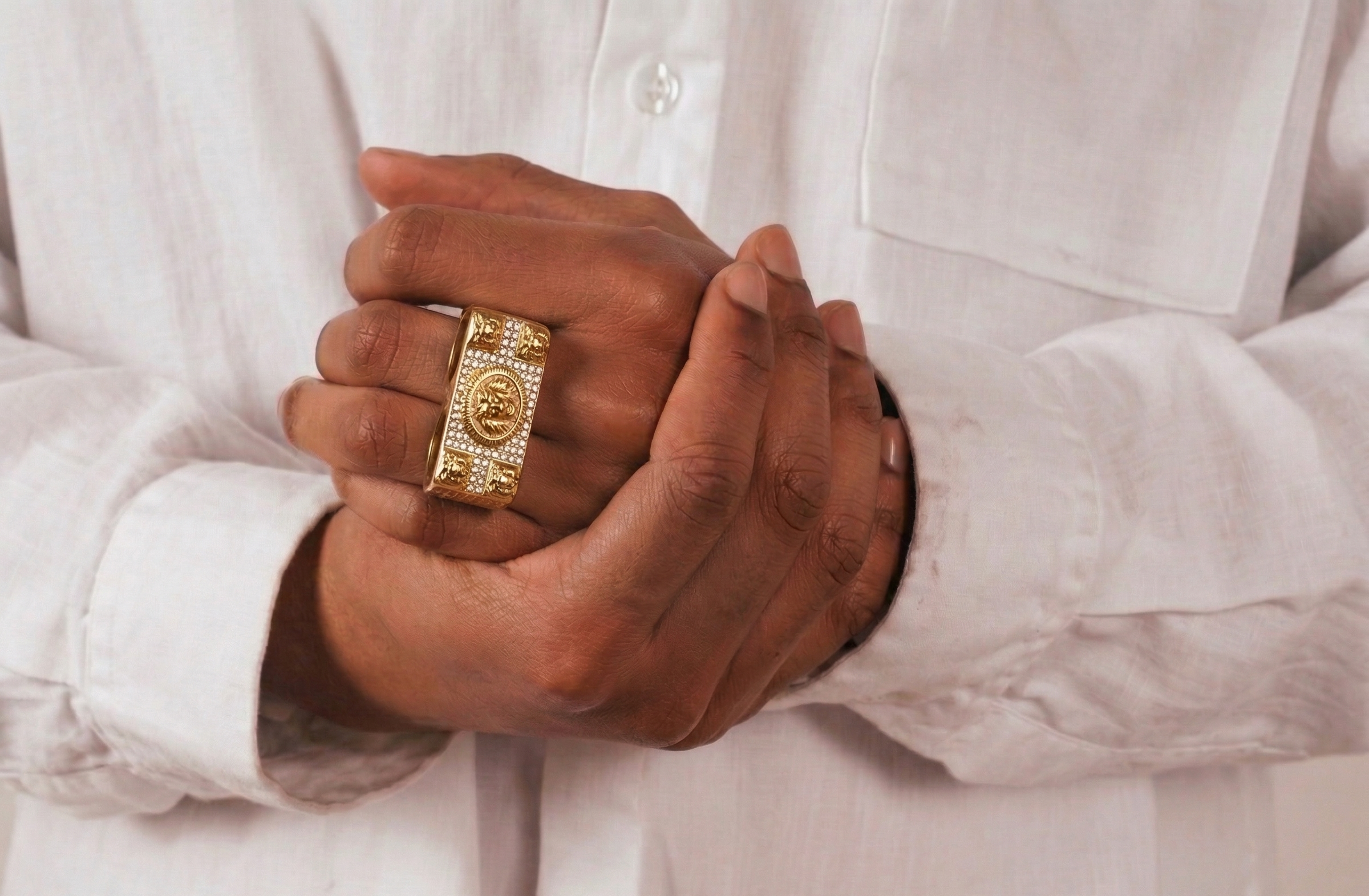 Double Lion King Ring