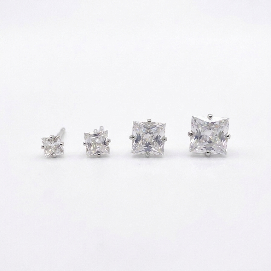 Square Diamond Earrings