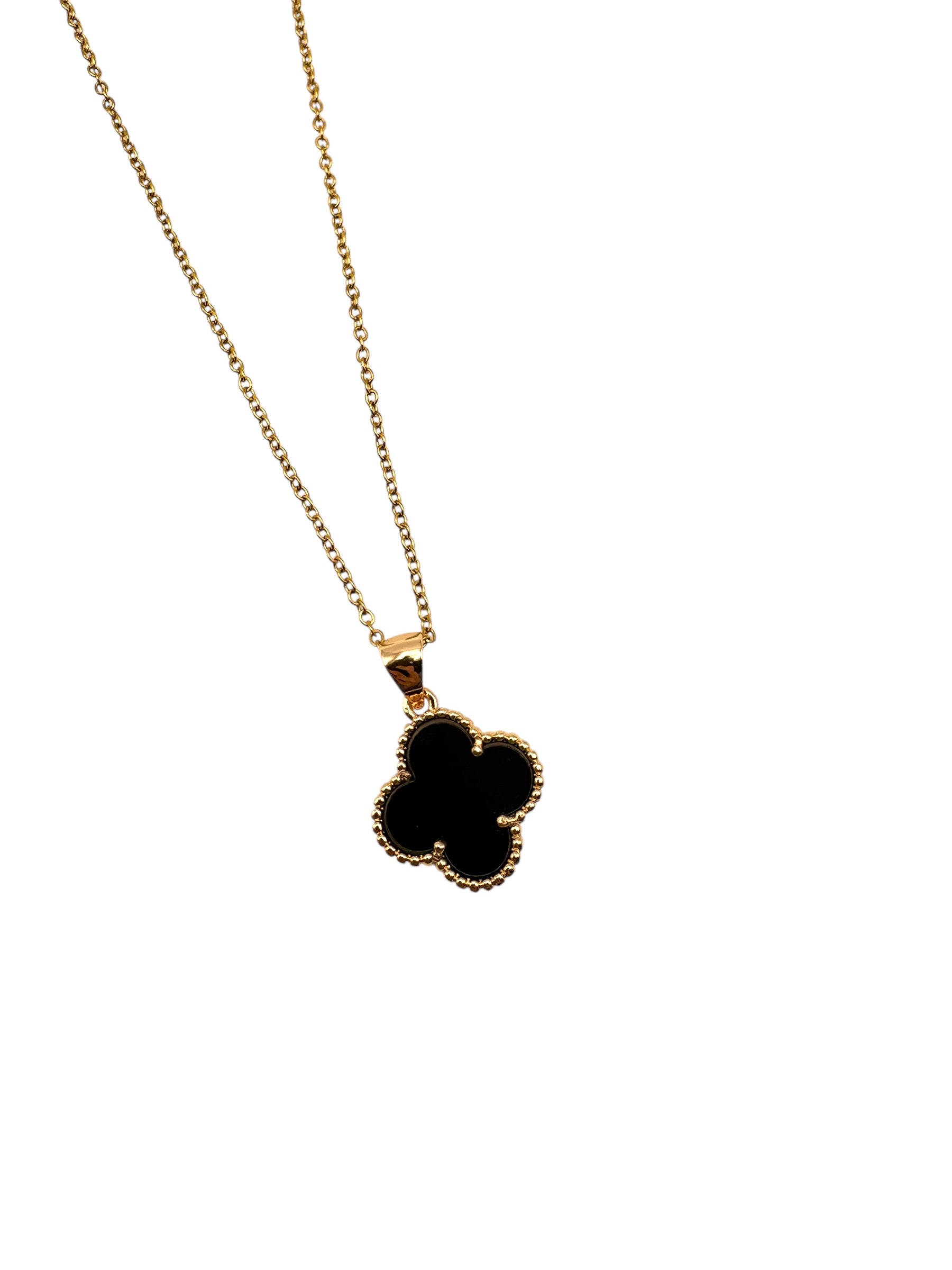 Onyx Clover Necklace