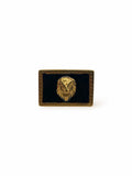 Rectangle Onyx Lion Ring – Avant-Garde and Contrast