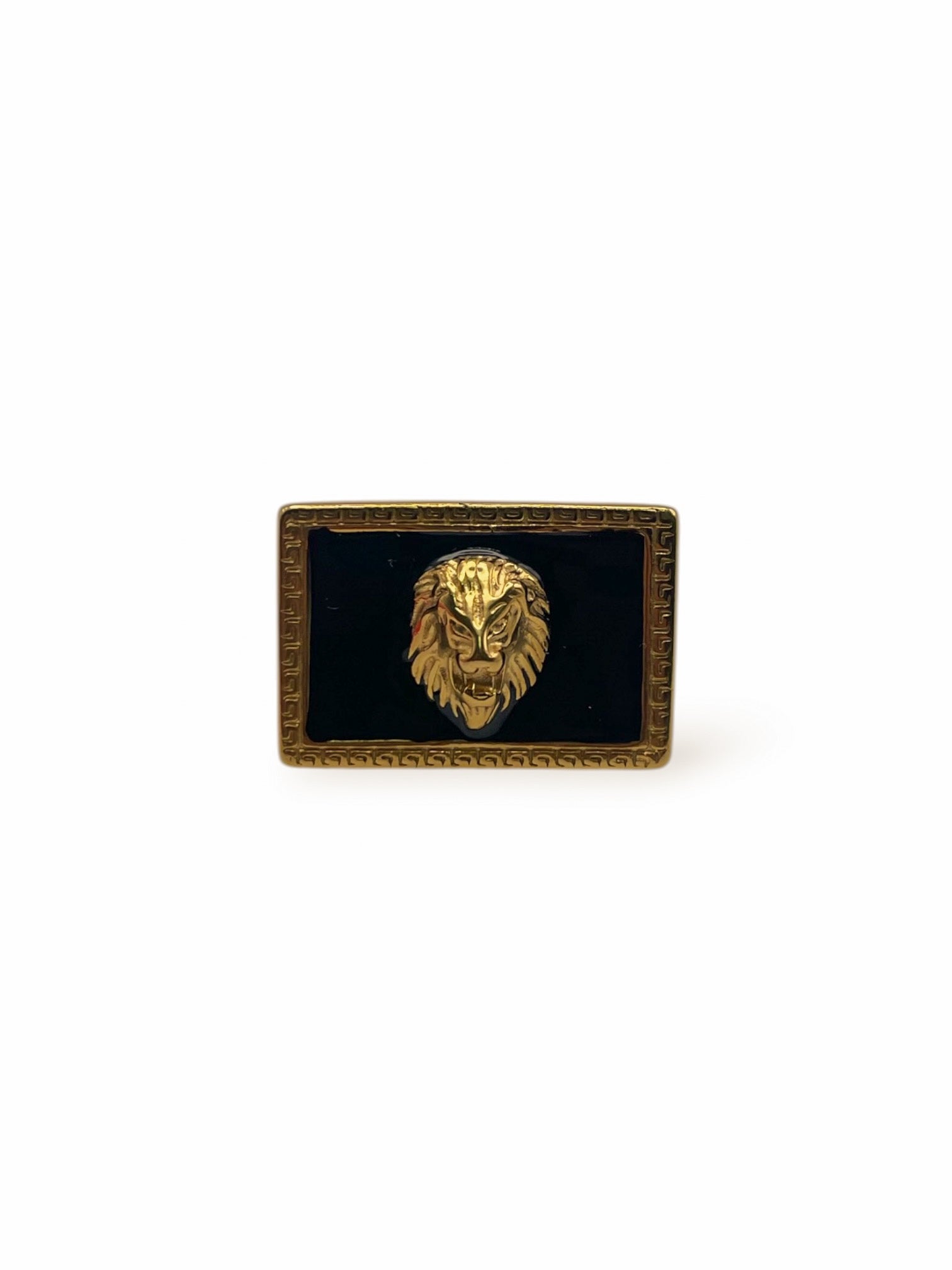 Anillo Onyx Rectángulo León – Vanguardia y Contraste