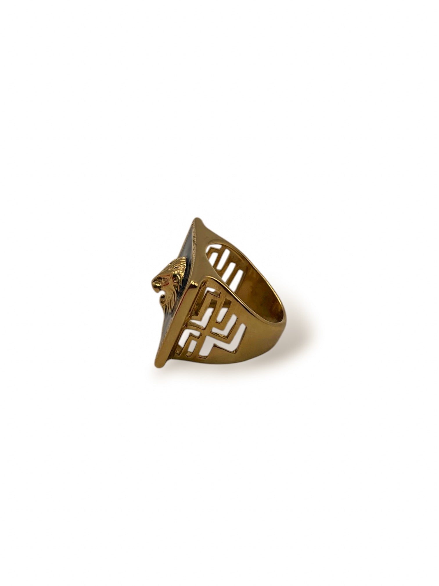 Anillo Onyx Rectángulo León – Vanguardia y Contraste