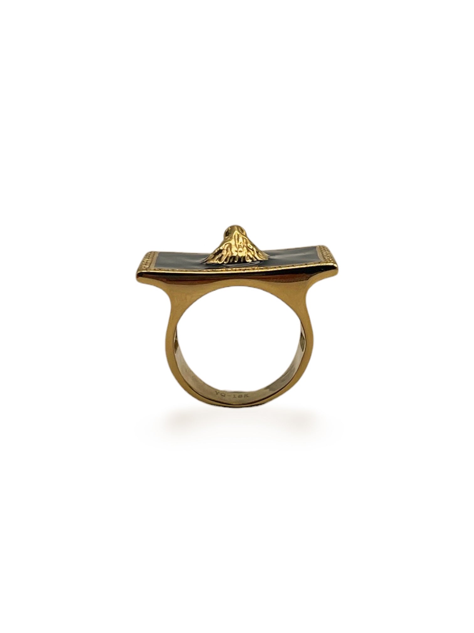 Rectangle Onyx Lion Ring – Avant-Garde and Contrast