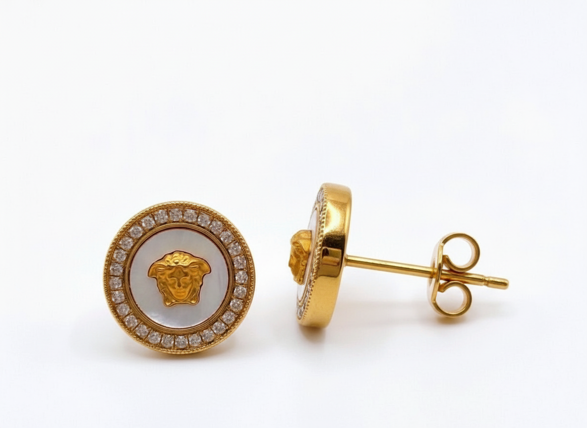 Pendientes Medusa Gold & Crystal